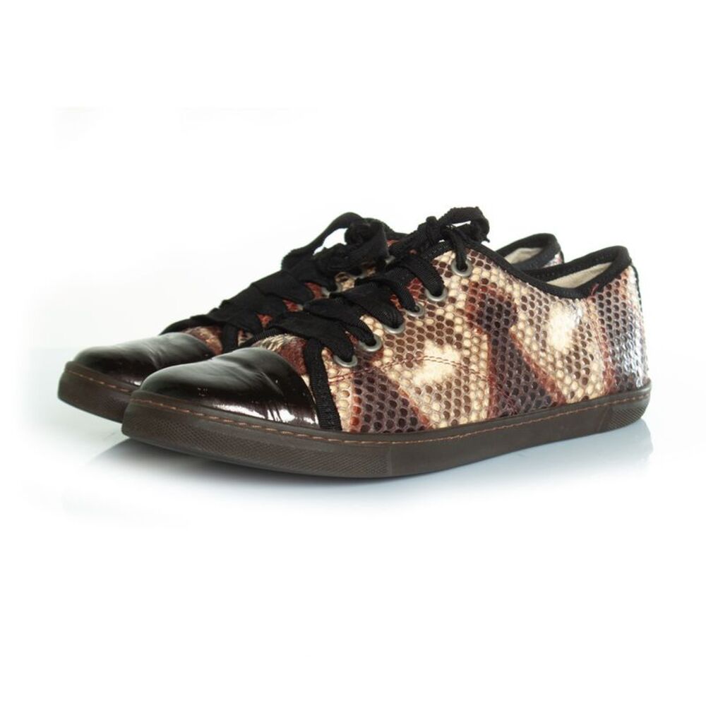 Lanvin Python Trainers With Patent Leather Toe - image 1